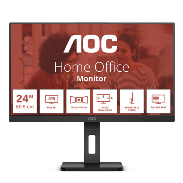 AOC E3 24E3QAF LED display 60,5 cm (23.8") 1920 x 1080 Pixels Full HD LCD Zwart