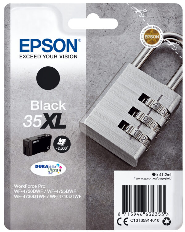 Epson Padlock Singlepack Black 35XL DURABrite Ultra Ink