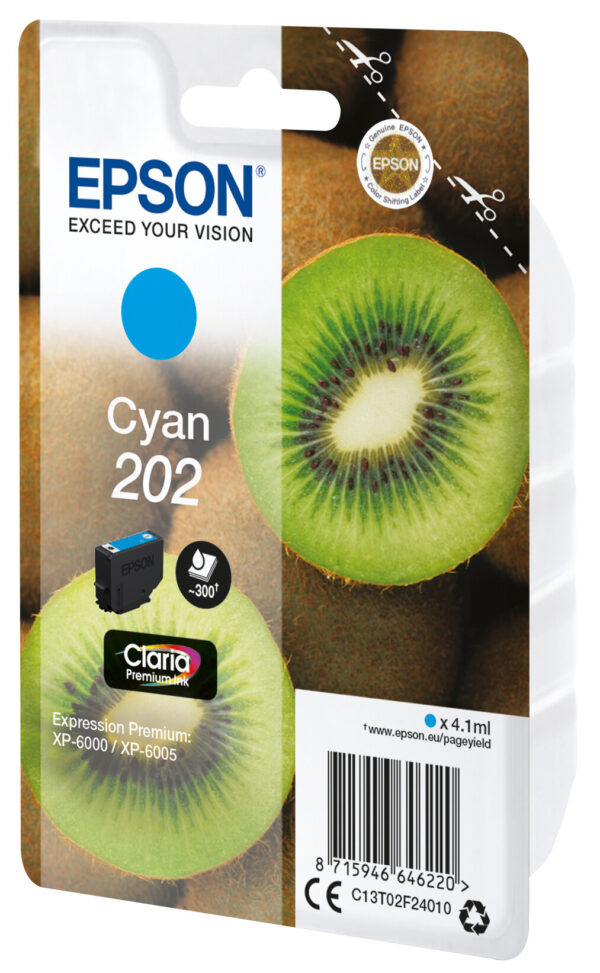 Epson Kiwi Singlepack Cyan 202 Claria Premium Ink - Afbeelding 2