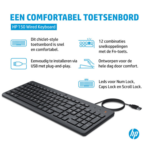 HP 150 Wired Keyboard - Afbeelding 5