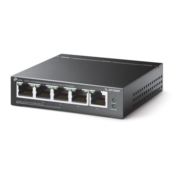 TP-Link TL-SF1005P Unmanaged Fast Ethernet (10/100) Power over Ethernet (PoE) Zwart - Afbeelding 2