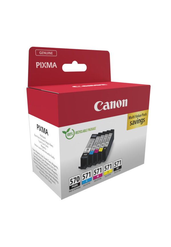 Canon 0372C006 inktcartridge 5 stuk(s) Origineel Zwart, Cyaan, Magenta, Geel - Afbeelding 2