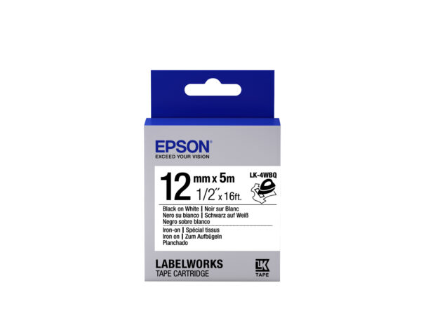 Epson Label Cartridge Iron on LK-4WBQ Black/White 12mm (5m)