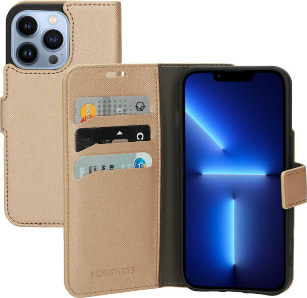 Mobiparts Saffiano Wallet Case Apple iPhone 13 Pro Copper