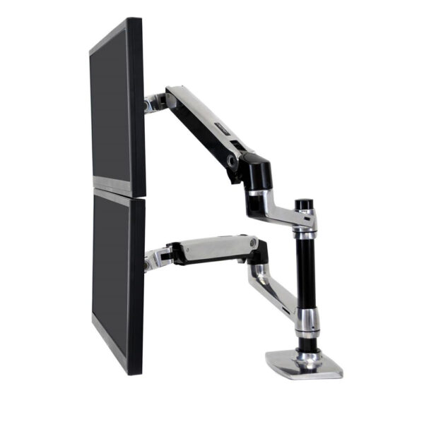 Ergotron LX Series Dual Stacking Arm flat panel bureau steun 61 cm (24") Zilver