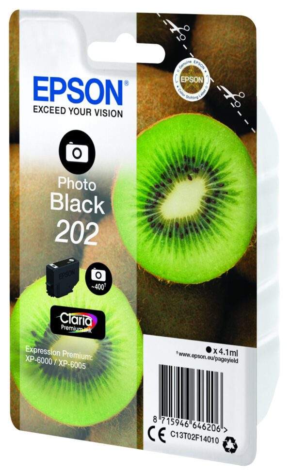 Epson Kiwi Singlepack Photo Black 202 Claria Premium Ink - Afbeelding 3