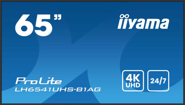 iiyama LH6541UHS-B1AG beeldkrant 163,8 cm (64.5") LCD 500 cd/m² 4K Ultra HD Zwart 24/7