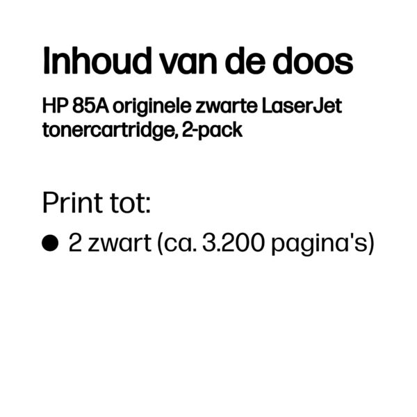 HP 85A originele zwarte LaserJet tonercartridge, 2-pack - Afbeelding 10