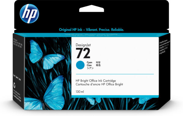 HP 72 cyaan DesignJet inktcartridge, 130 ml