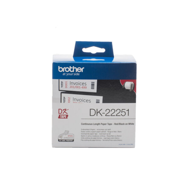 Brother DK-22251 labelprinter-tape Zwart en rood op wit - Afbeelding 3