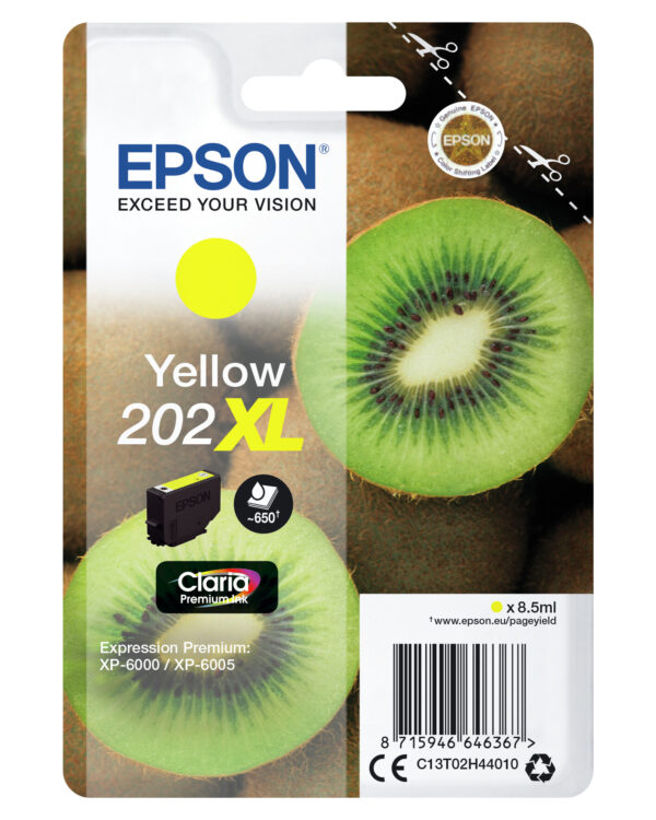 Epson Kiwi Singlepack Yellow 202XL Claria Premium Ink - Afbeelding 2