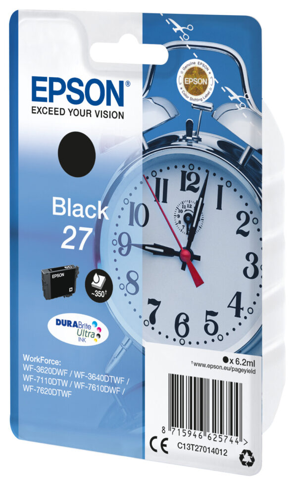 Epson Alarm clock Singlepack Black 27 DURABrite Ultra Ink - Afbeelding 2