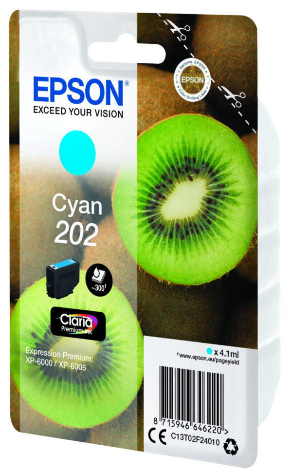 Epson Kiwi Singlepack Cyan 202 Claria Premium Ink - Afbeelding 3