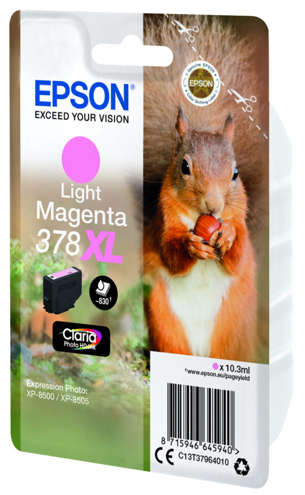 Epson Squirrel Singlepack Light Magenta 378XL Claria Photo HD Ink - Afbeelding 3