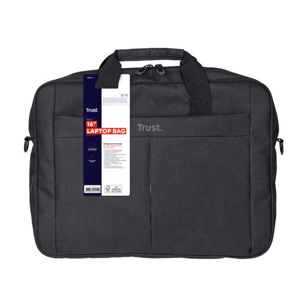 Trust Primo | Laptop Schoudertas | 16 inch | Zwart