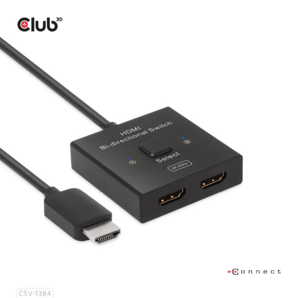 CLUB3D HDMI 2-in-1 Bi-directional Switch for 8K60Hz or 4K120Hz - Afbeelding 3