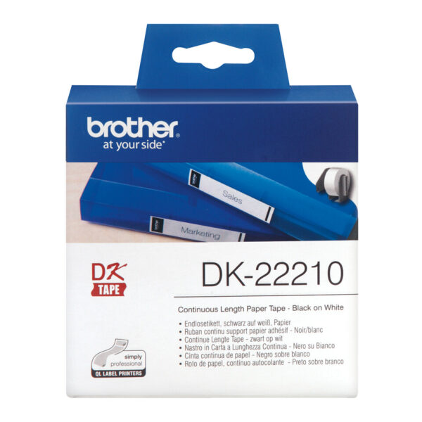 Brother DK-22210 labelprinter-tape Zwart op wit - Afbeelding 3