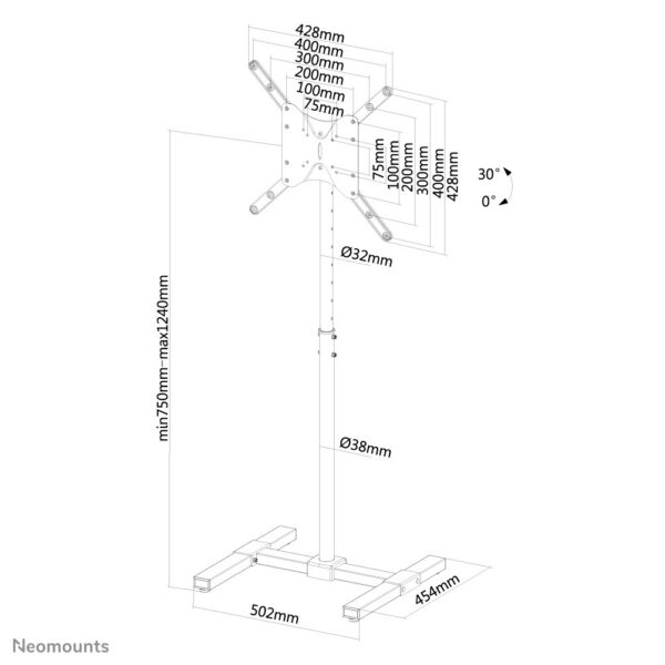 Neomounts NS-FS100BLACK Vloerstandaard 10-55" - Afbeelding 14