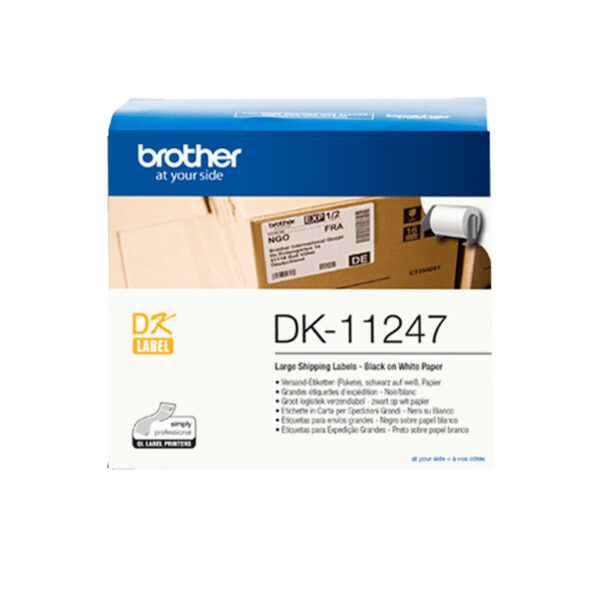 Brother DK-11247 labelprinter-tape Zwart op wit - Afbeelding 3