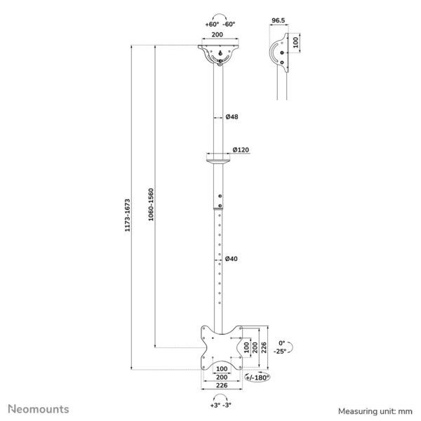 Neomounts TV plafondsteun - Afbeelding 18