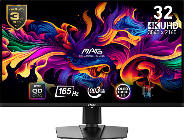 MSI MAG 321UP QD-OLED computer monitor 80 cm (31.5") 3840 x 2160 Pixels 4K Ultra HD Zwart