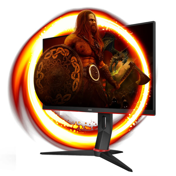 AOC G2 Q24G2A/BK LED display 60,5 cm (23.8") 2560 x 1440 Pixels Quad HD LCD Zwart, Rood - Afbeelding 3