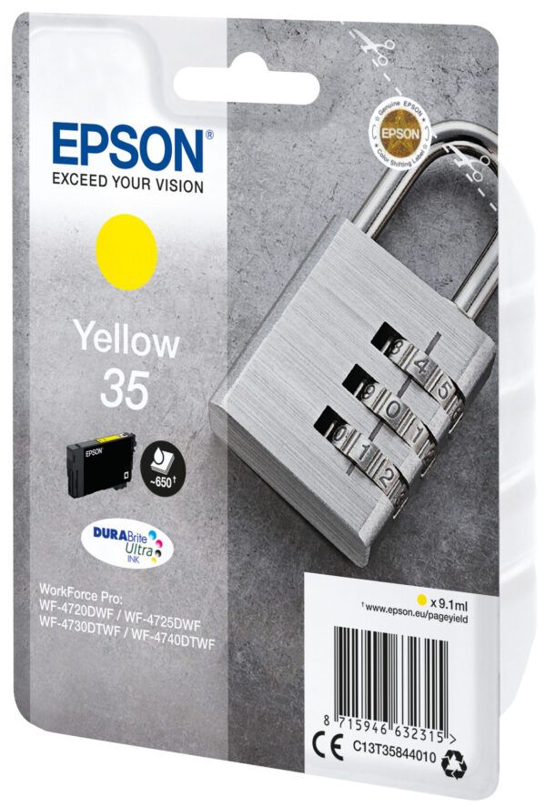 Epson Padlock Singlepack Yellow 35 DURABrite Ultra Ink - Afbeelding 2