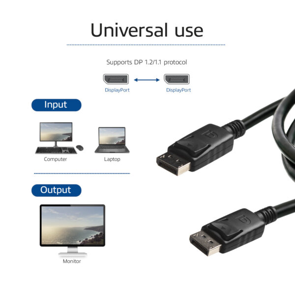 ACT 3 meter DisplayPort kabel, male - male, power pin 20 aangesloten. - Afbeelding 2