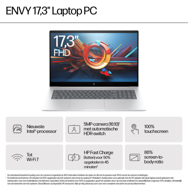 HP ENVY 17-da0030nd Intel Core Ultra 7 155H Laptop 43,9 cm (17.3") Touchscreen Full HD 16 GB DDR5-SDRAM 1 TB SSD Wi-Fi 6E (802.1 - Afbeelding 11