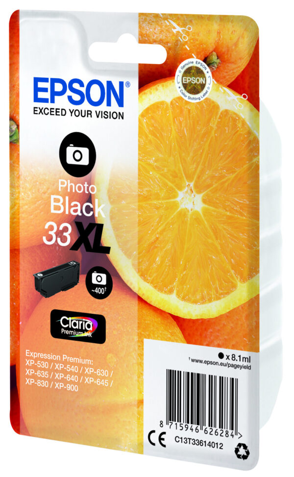 Epson Oranges Singlepack Photo Black 33XL Claria Premium Ink - Afbeelding 4