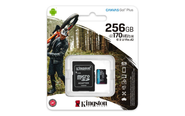 Kingston Technology 256GB microSDXC Canvas Go Plus 170R A2 U3 V30 kaart + ADP - Afbeelding 5