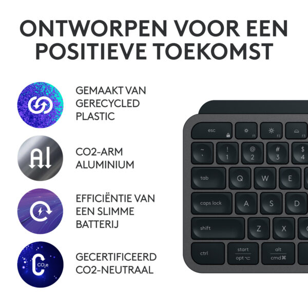 Logitech MX Keys S toetsenbord Universeel RF-draadloos + Bluetooth QWERTY US International Grafiet - Afbeelding 18