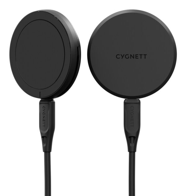 Cygnett ChargePuck Qi2.0 Hoofdtelefoons, Smartphone Zwart USB Draadloos opladen Snel opladen Binnen