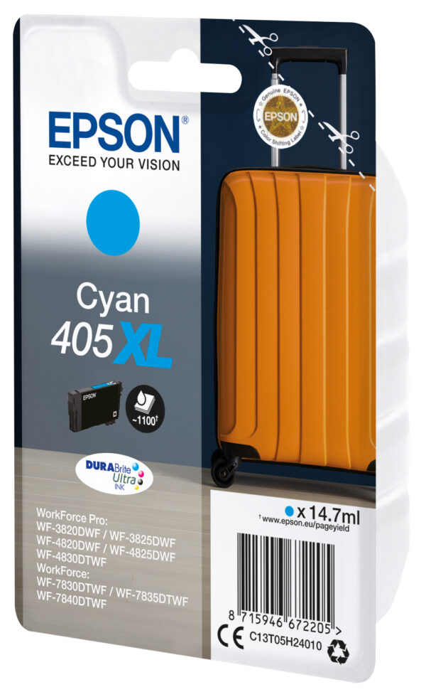 Epson Singlepack Cyan 405XL DURABrite Ultra Ink - Afbeelding 2