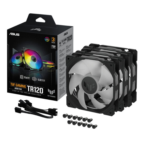 ASUS TUF GAMING TR120 ARGB 3IN1 Black Computer behuizing Luchtkoeler 12 cm Zwart - Afbeelding 9