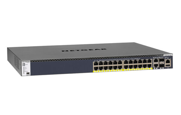 NETGEAR ProSAFE Managed Switch - GSM4328PA - Stackable platform met 24 PoE+ poorten + 2 x SFP+ en 2 x 10GBASE-T poorten (550W PS - Afbeelding 3