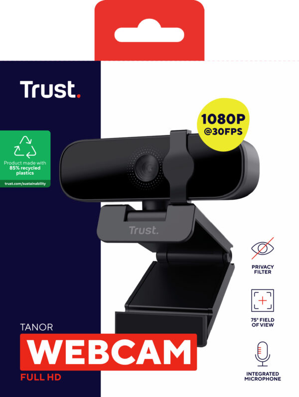 Trust Tanor webcam 1920 x 1080 Pixels USB Zwart - Afbeelding 9