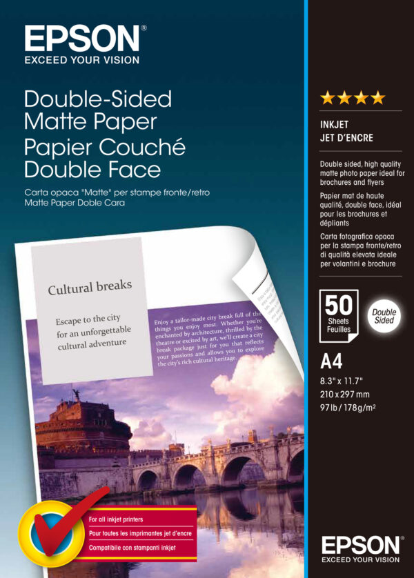 Epson Double-Sided Matte Paper - A4 - 50 Vellen