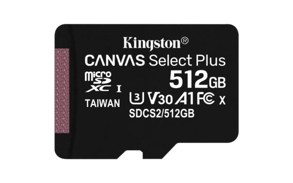 Kingston Technology 512GB micSDXC Canvas Select Plus 100R A1 C10 kaart + ADP - Afbeelding 3