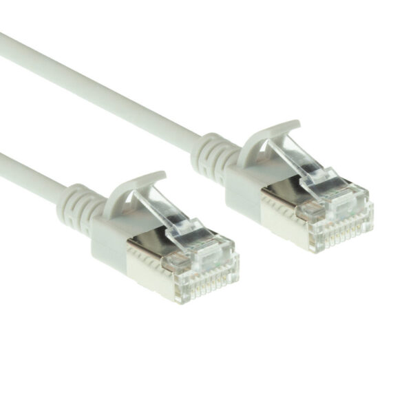 ACT Grijze 0,15 meter LSZH U/FTP CAT6A datacenter slimline patchkabel snagless met RJ45 connectoren