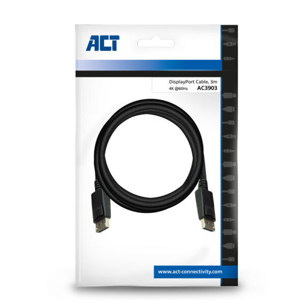 ACT 3 meter DisplayPort kabel male - male - Afbeelding 2