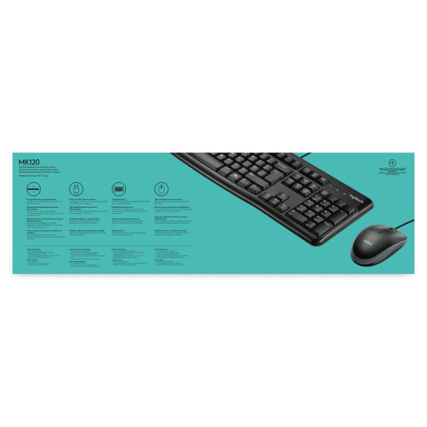 Logitech Desktop MK120 toetsenbord Inclusief muis Kantoor USB AZERTY Belgisch Zwart - Afbeelding 11