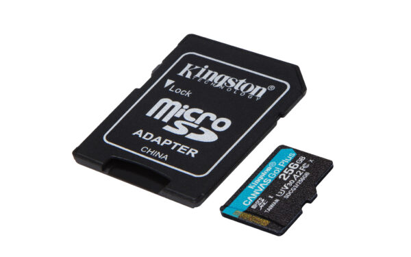 Kingston Technology 256GB microSDXC Canvas Go Plus 170R A2 U3 V30 kaart + ADP - Afbeelding 2