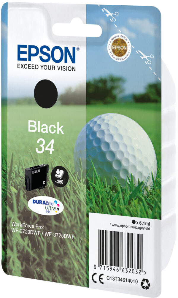 Epson Golf ball Singlepack Black 34 DURABrite Ultra Ink - Afbeelding 2