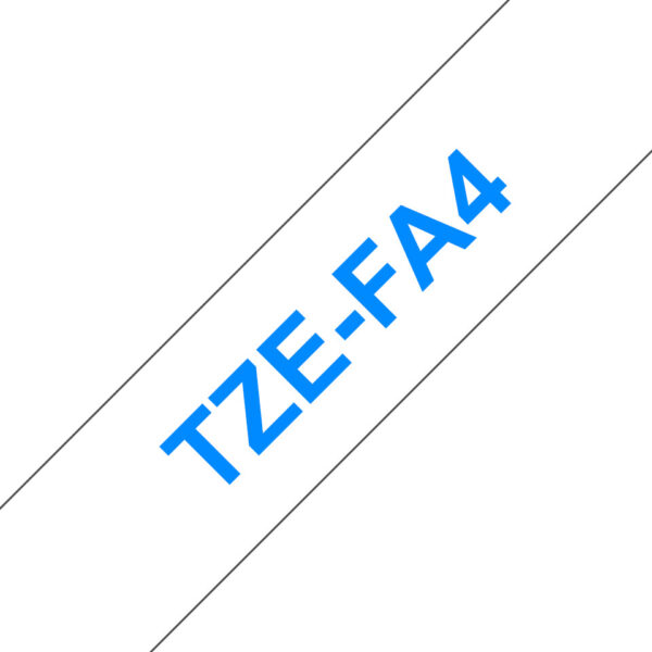 Brother TZE-FA4 labelprinter-tape Blauw op wit