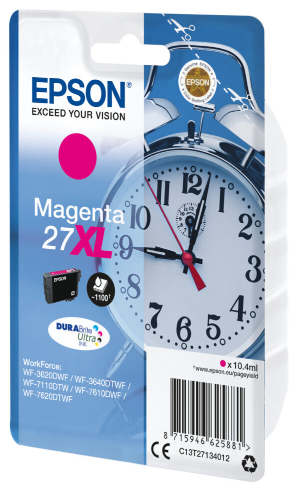 Epson Alarm clock Singlepack Magenta 27XL DURABrite Ultra Ink - Afbeelding 2