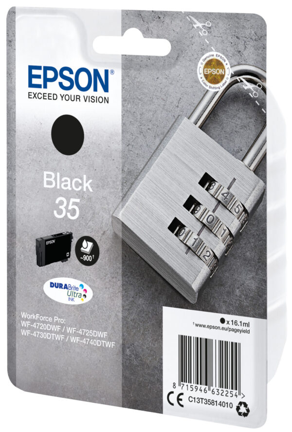 Epson Padlock Singlepack Black 35 DURABrite Ultra Ink - Afbeelding 2