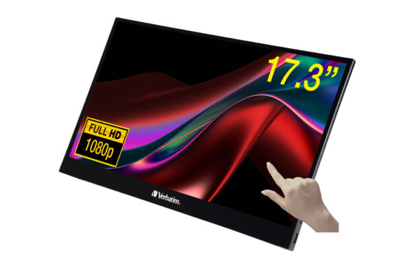 Verbatim 49593 computer monitor 43,9 cm (17.3") 1920 x 1080 Pixels Full HD LCD Touchscreen Zwart