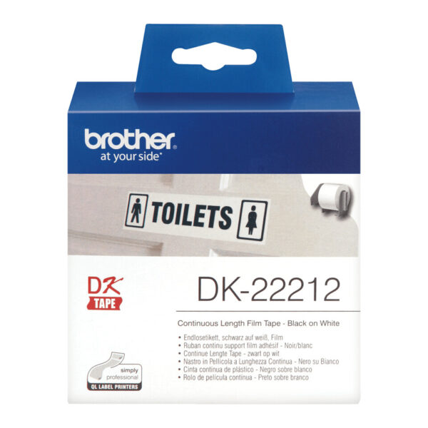 Brother DK-22212 labelprinter-tape Zwart op wit - Afbeelding 3