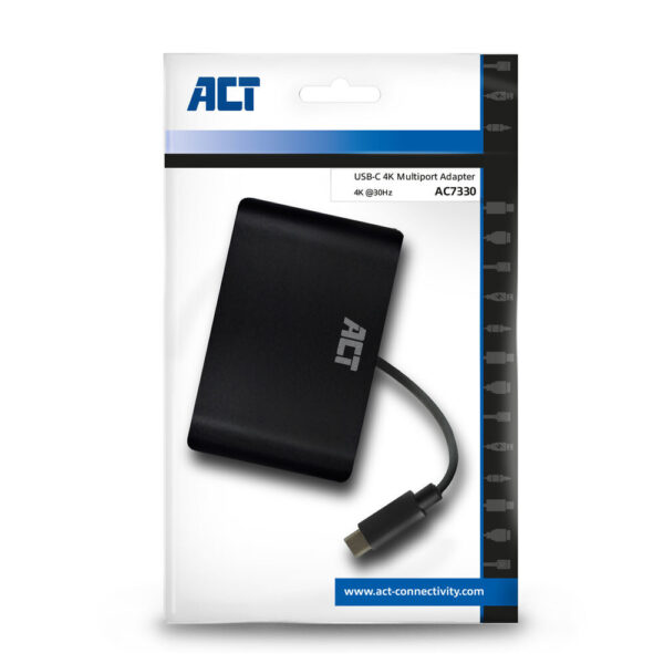 ACT USB-C docking station 4K, voor 1 HDMI of VGA monitor, ethernet, USB hub - Afbeelding 3